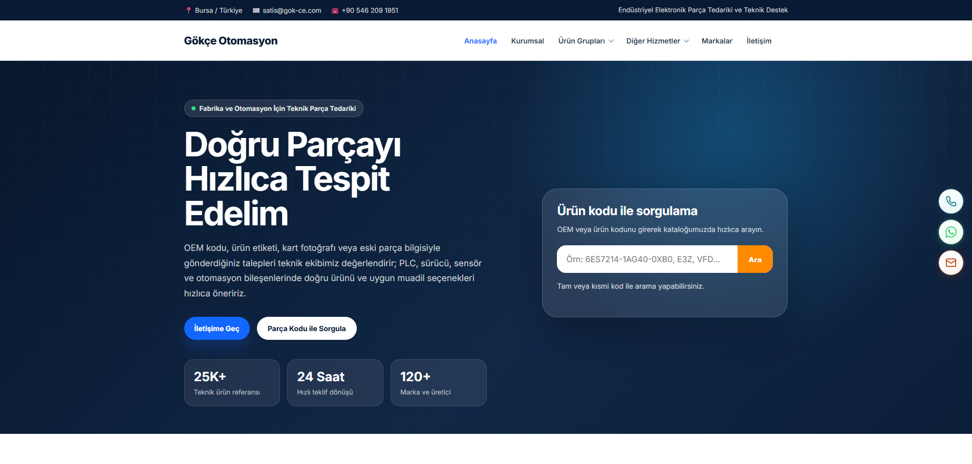 Bursa Web Tasarım Ajansı - Gökçe Otomasyon